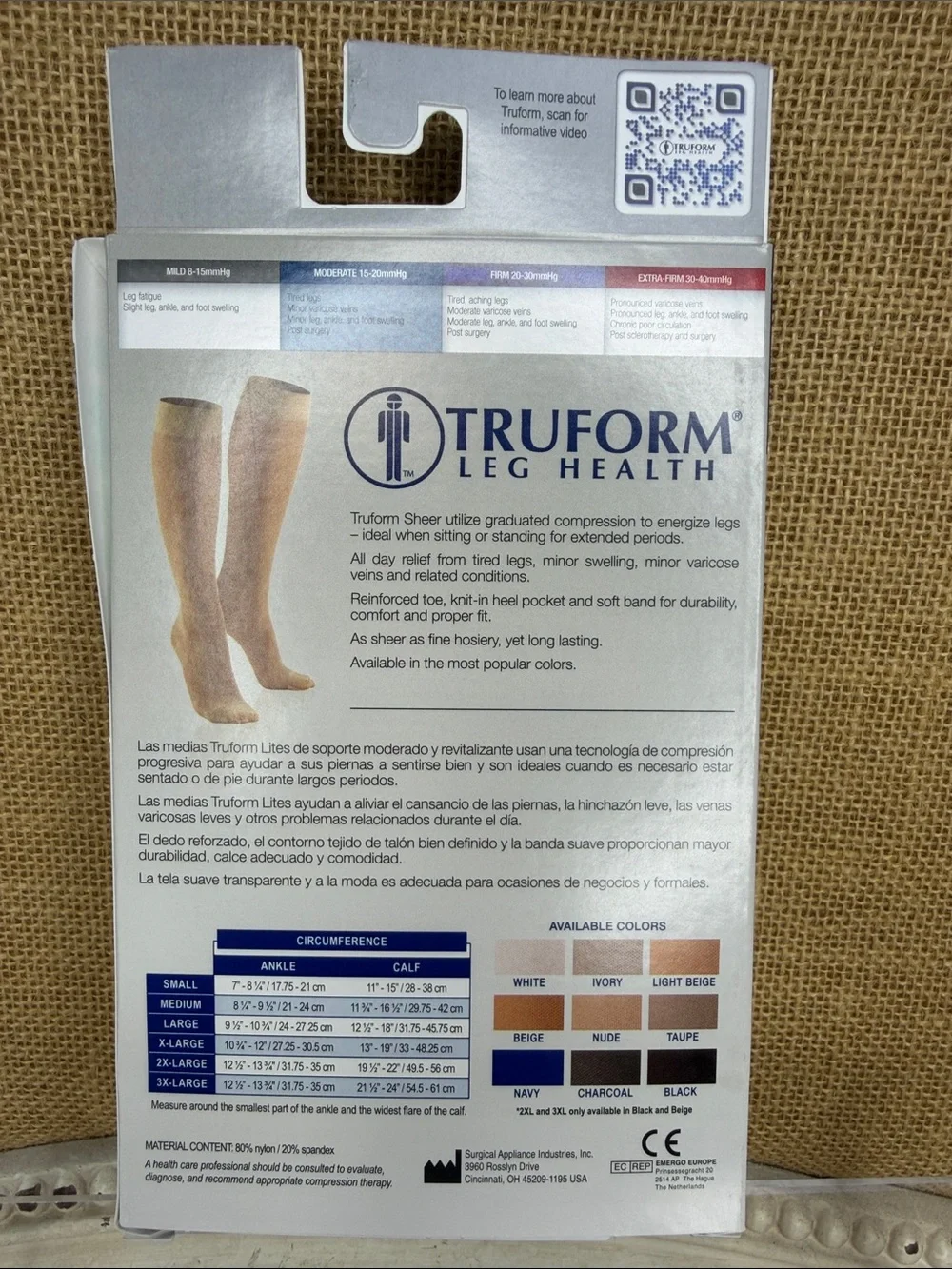 Truform Lites Ladies' Sheer Knee Highs — Nude (Large)
